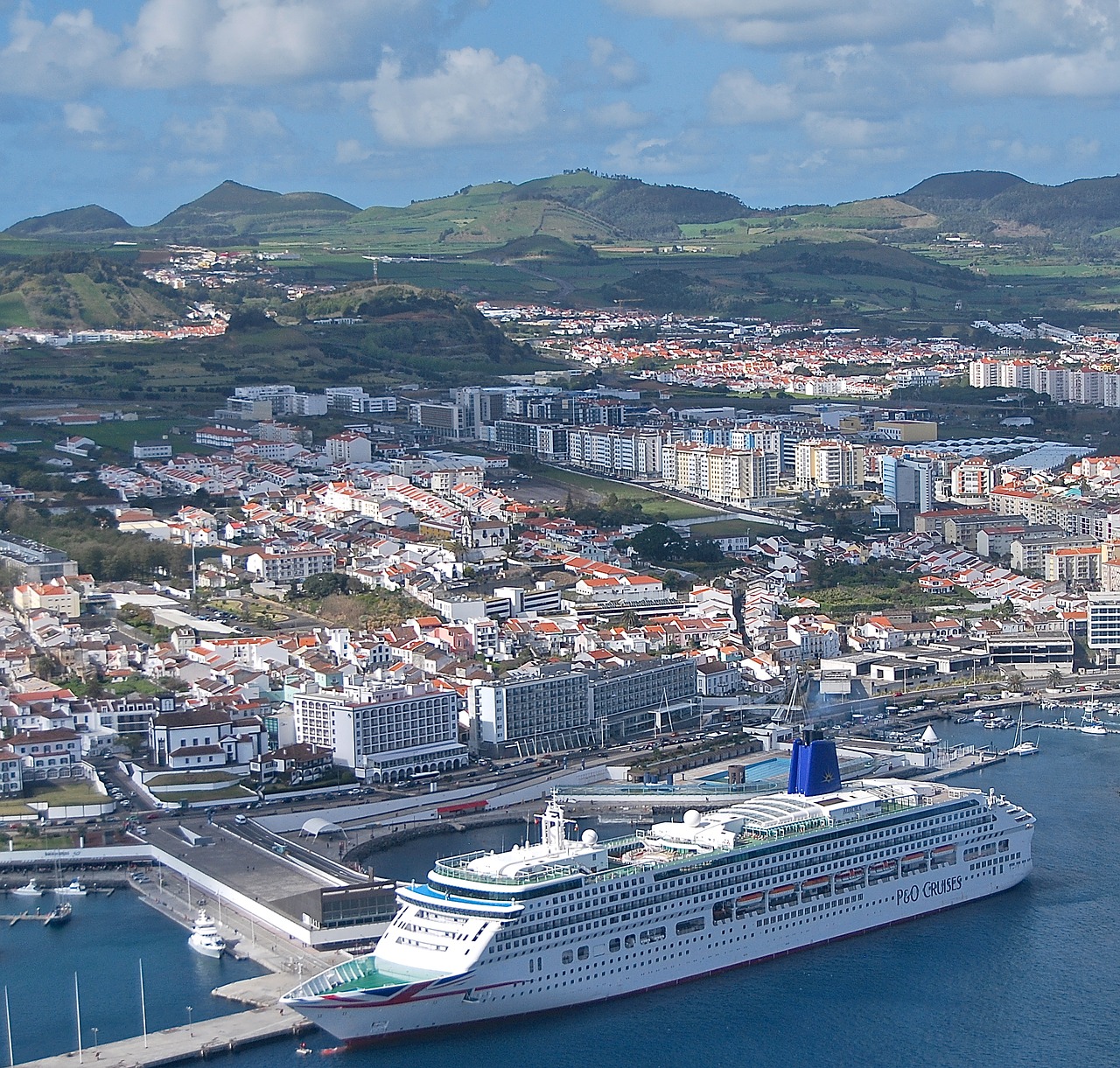 aerial azores ships free photo