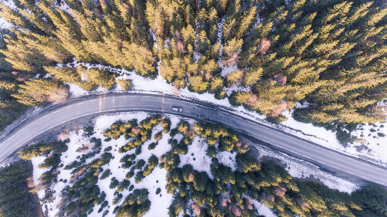 aerial road car free photo