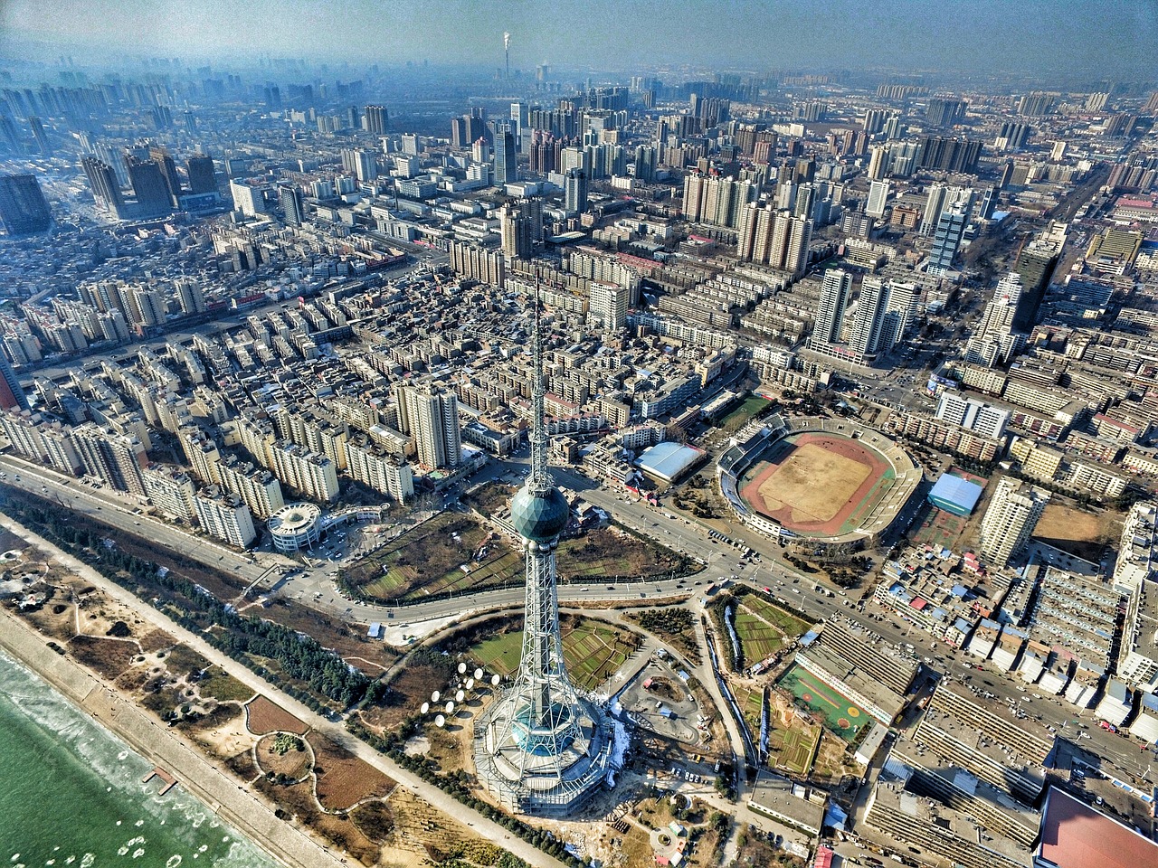 aerial luoyang tower telecom free photo