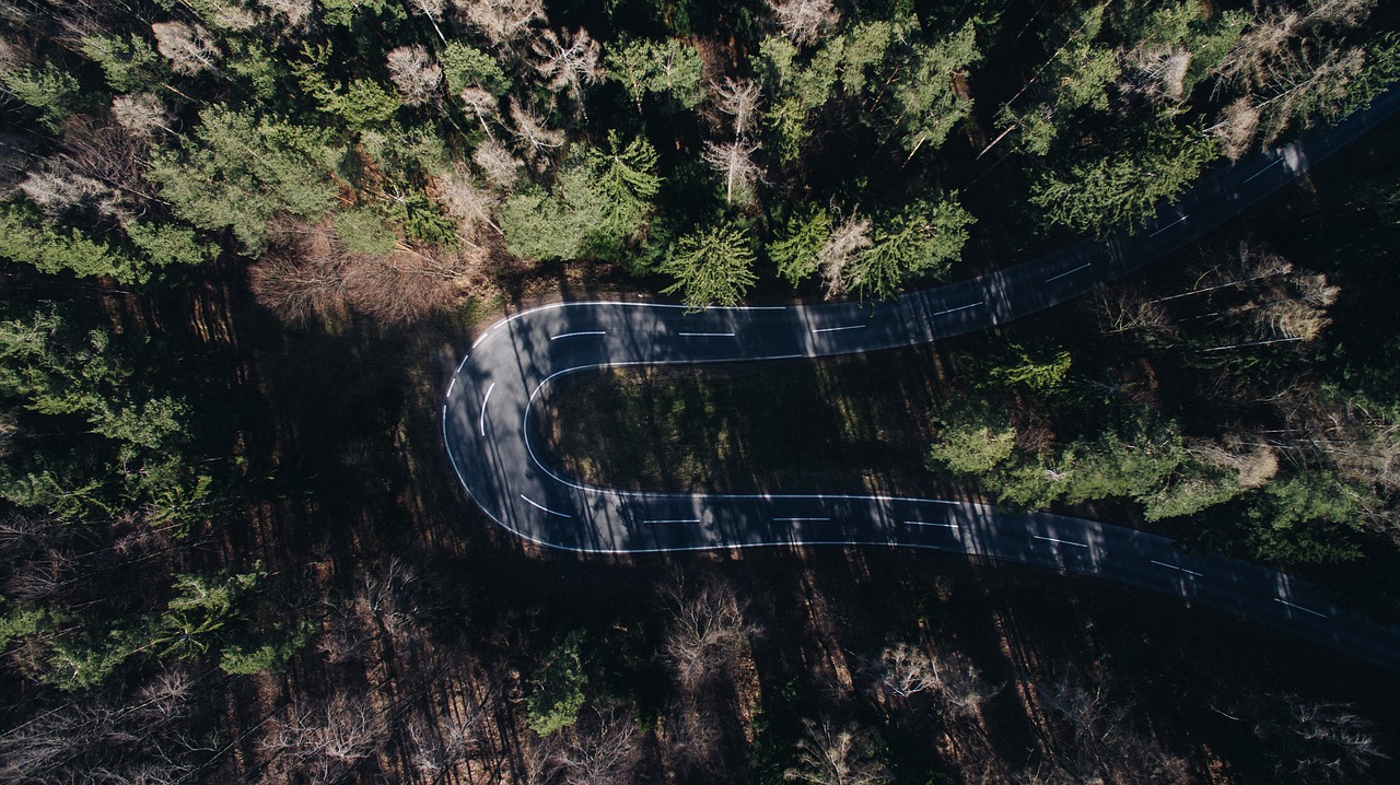 aerial view road free photo