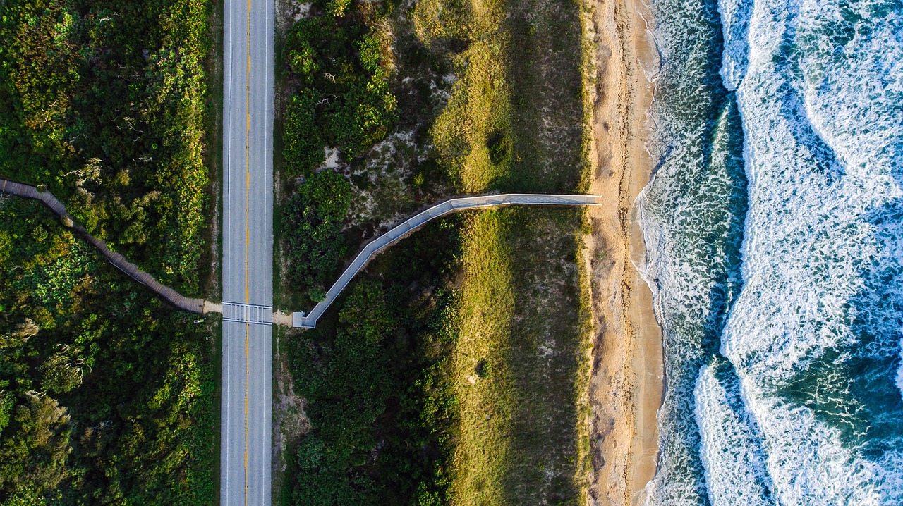 aerial land water free photo