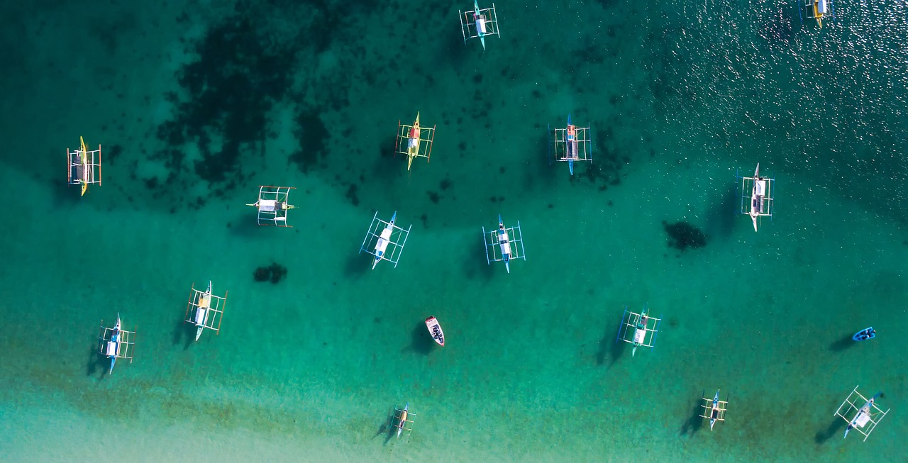 aerial sea the scenery free photo