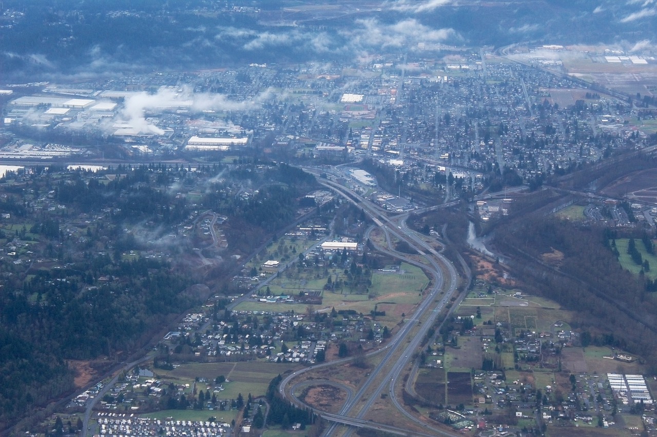 aerial  landscape  cloudy free photo