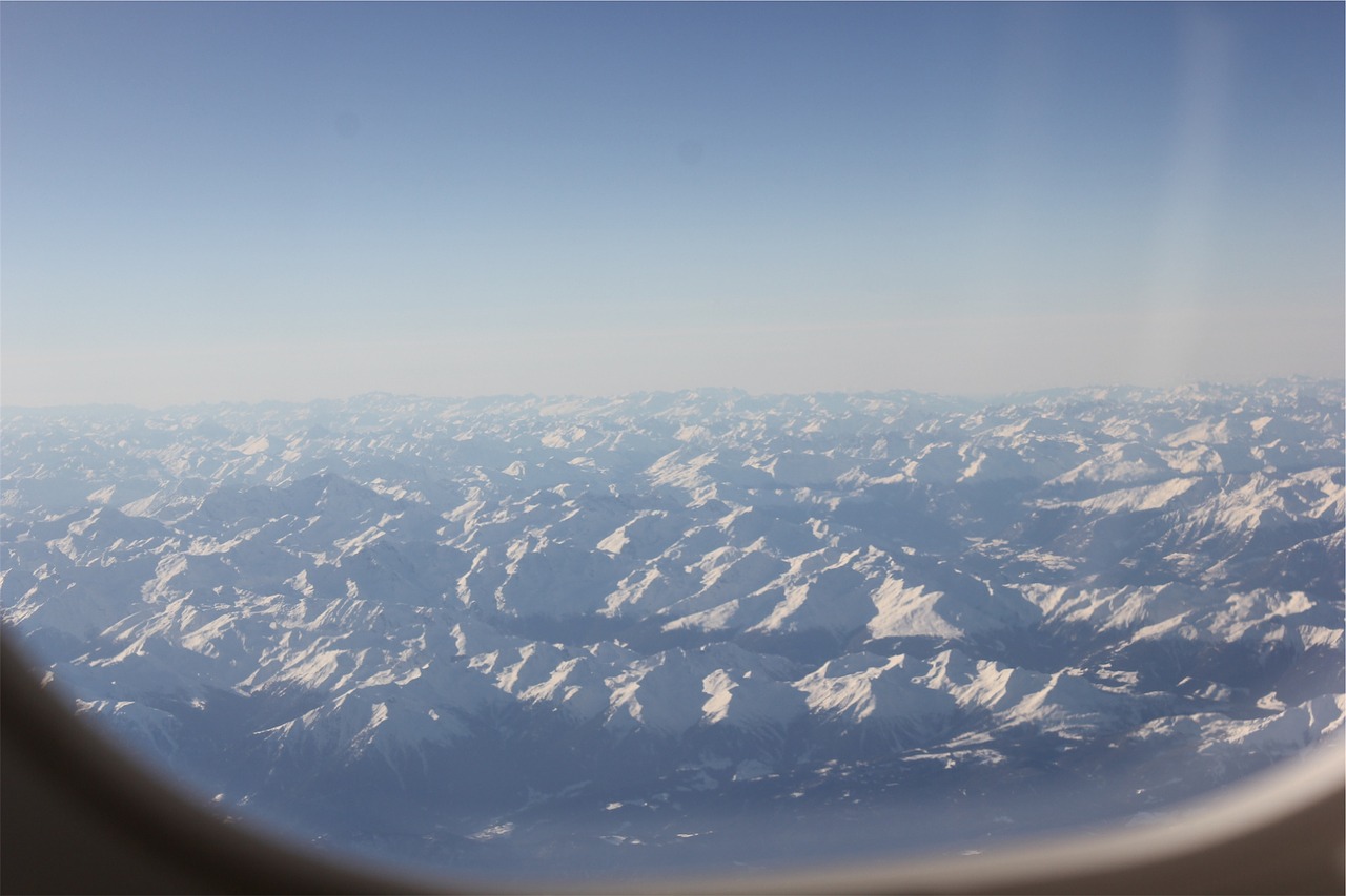 aerial window mountains free photo