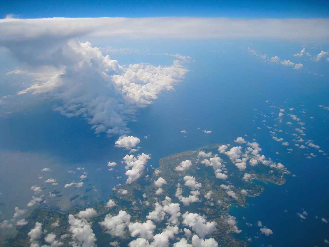 aerial photograph cloud sea free photo