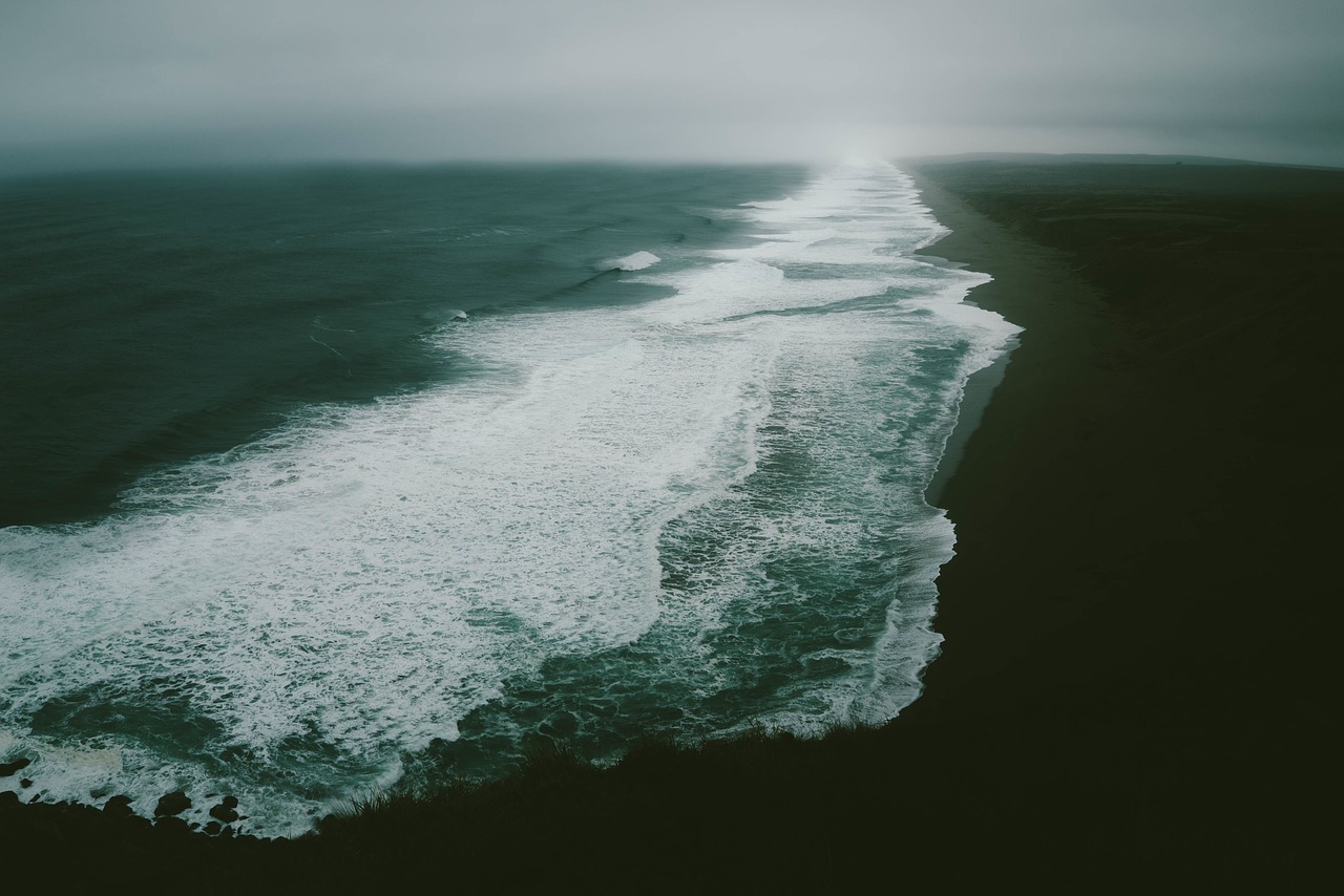 aerial view ocean waves aerial free photo