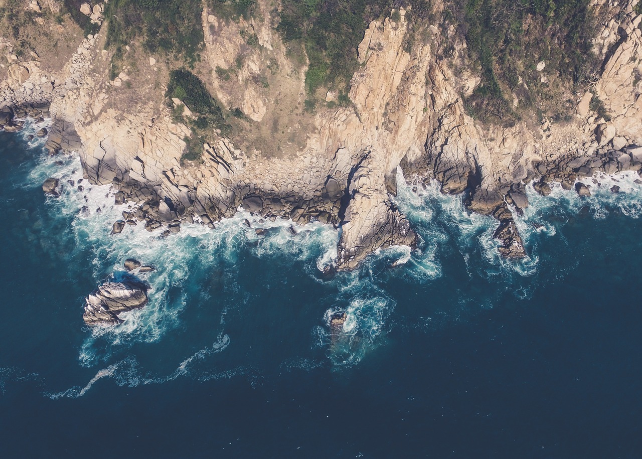 aerial view cliff aerial free photo