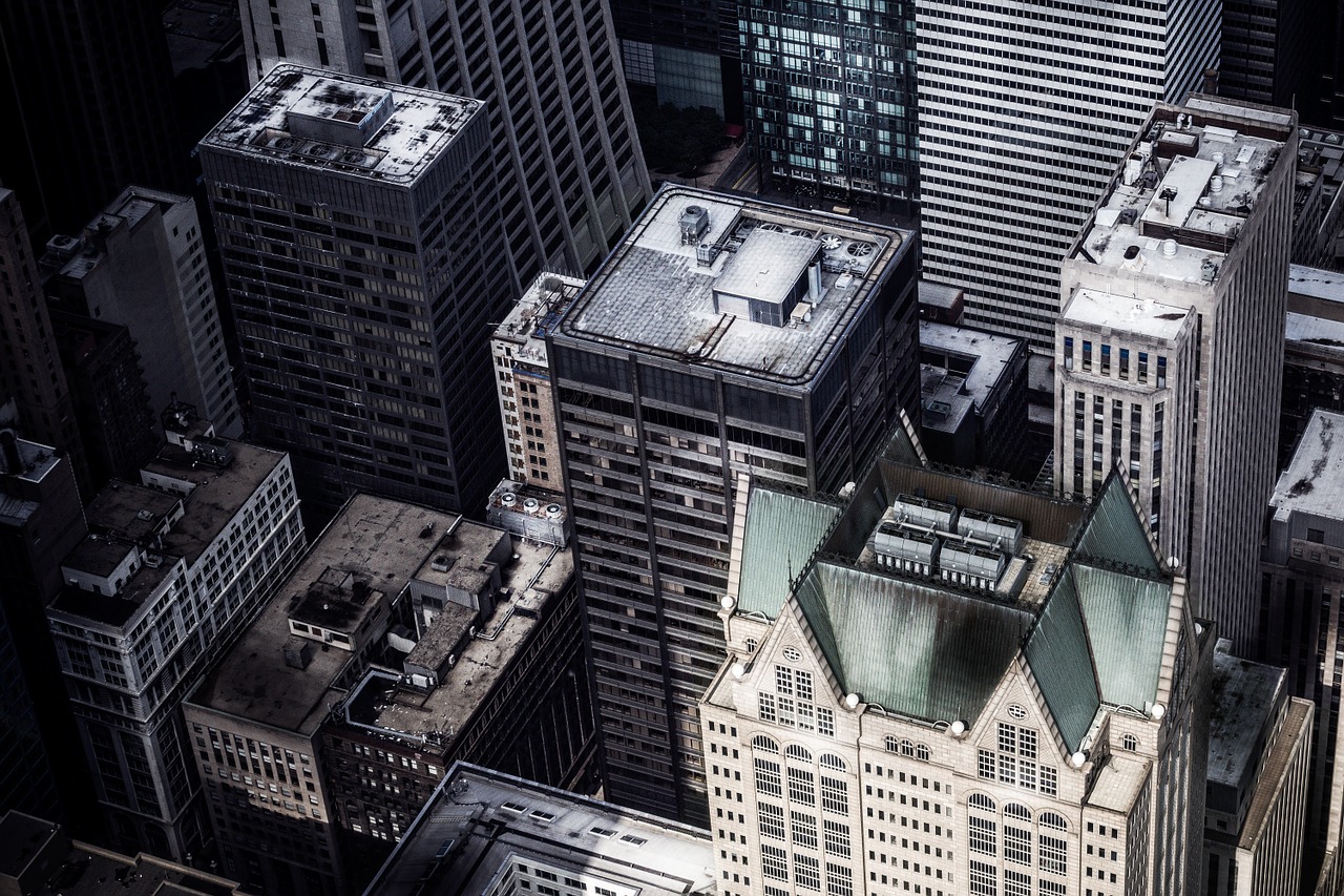 aerial view buildings city free photo