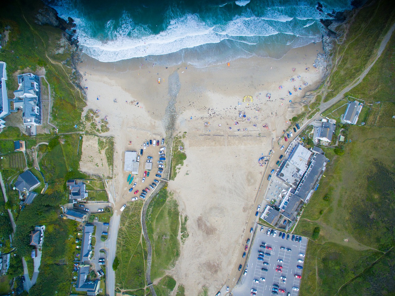 aerial view birdseye view beach free photo