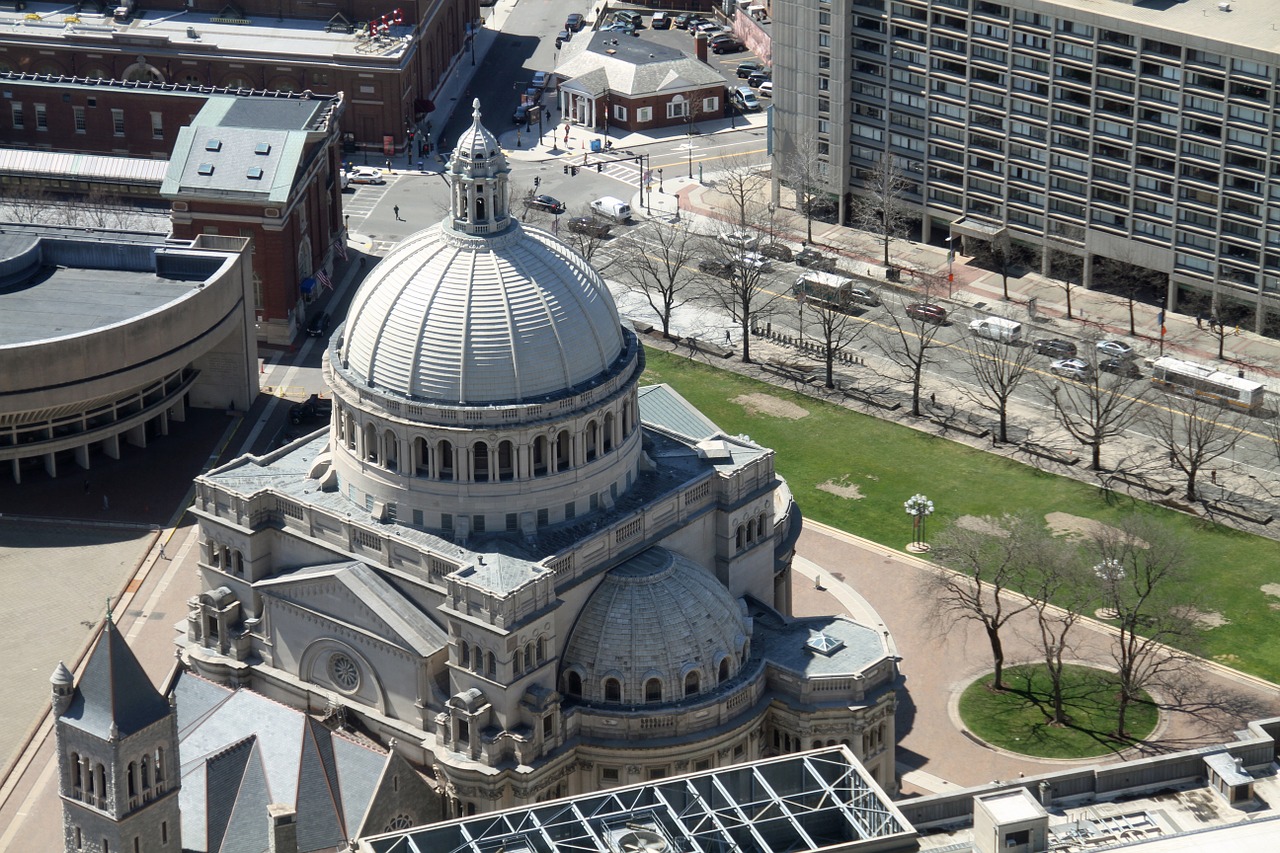 aerial view church the first church of christ free photo