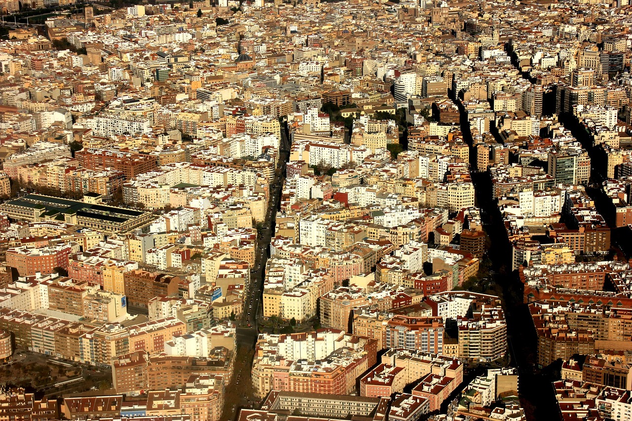 aerial view valence spain free photo