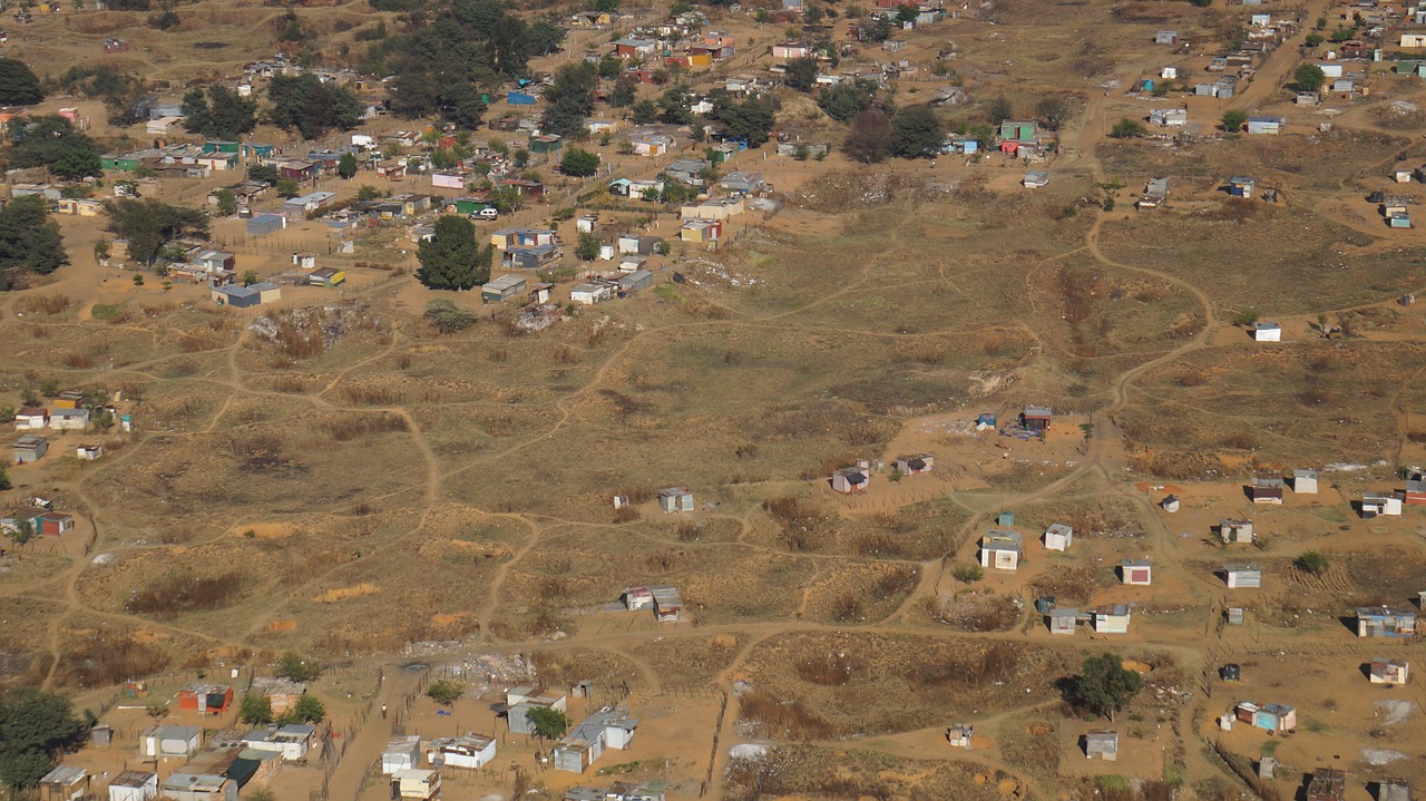 aerial view settlement landscape free photo