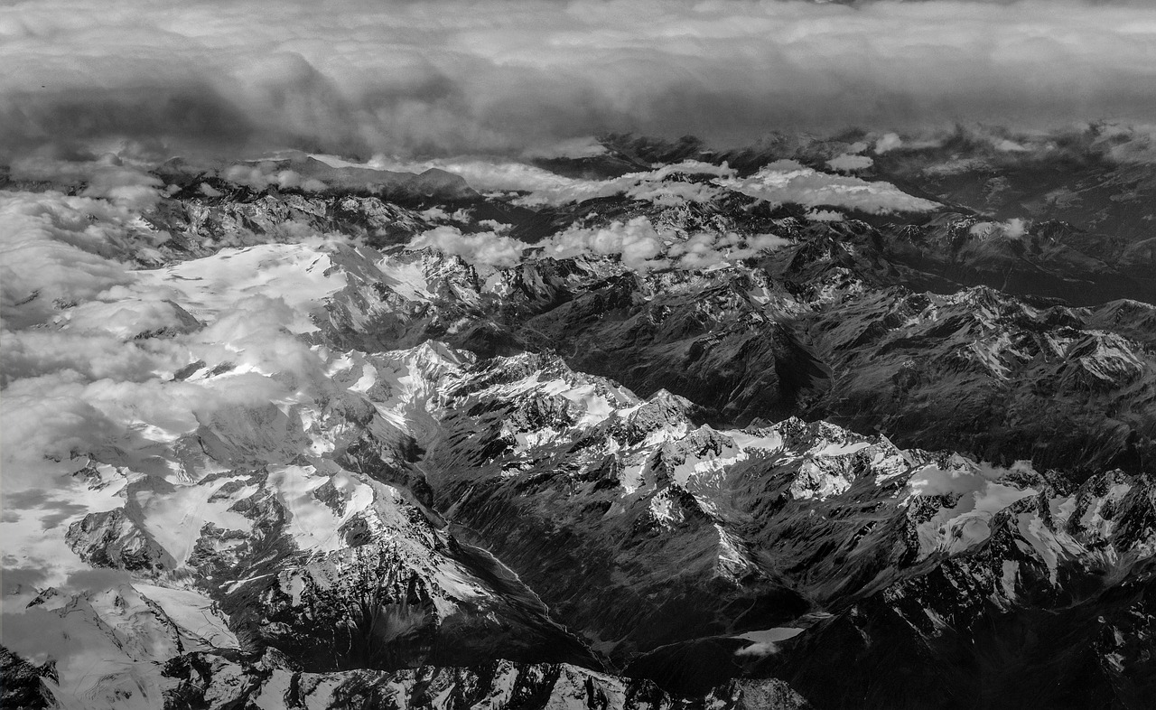 aerial view cloud front alpine free photo