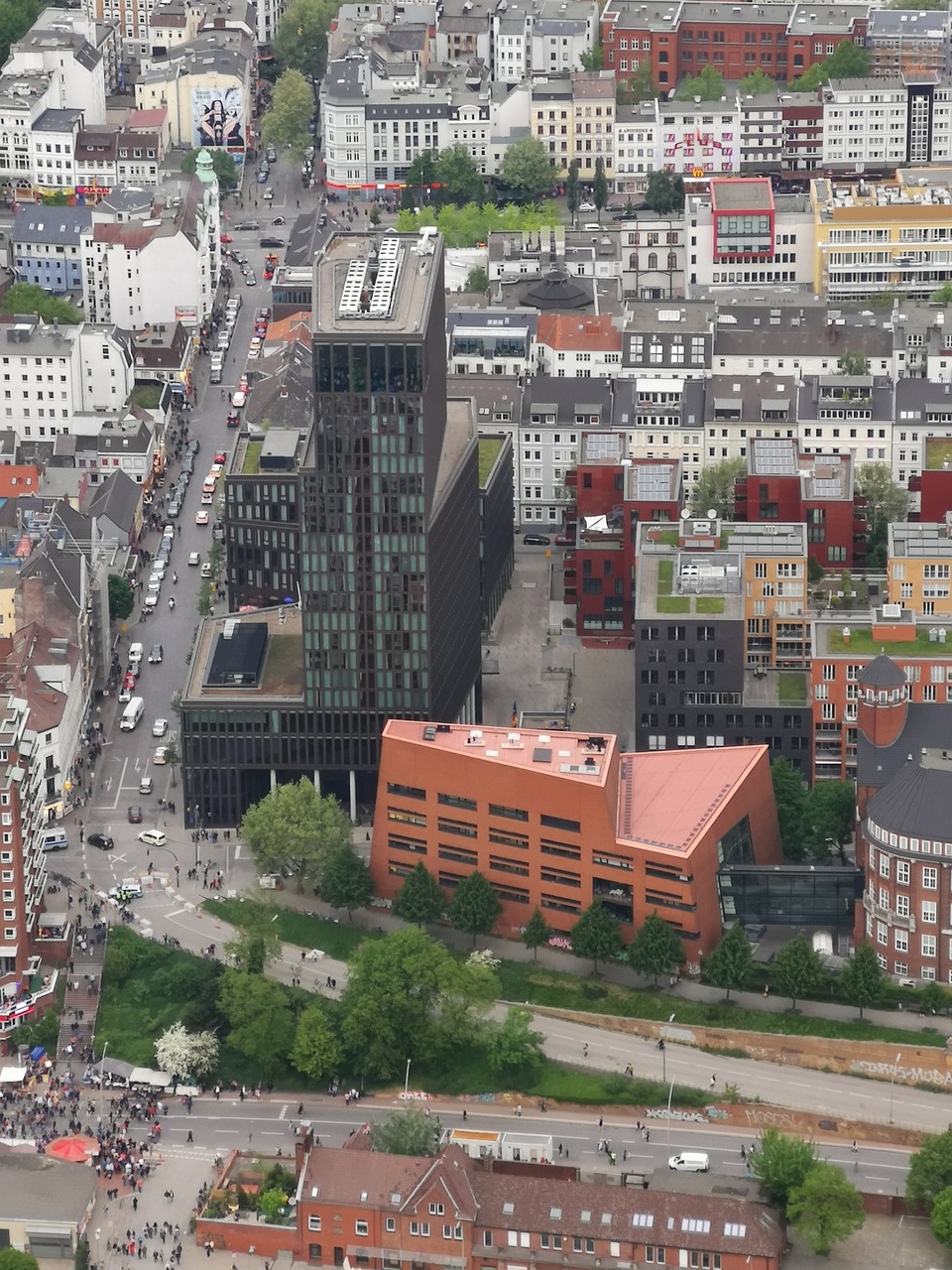 aerial view  hamburg  port free photo