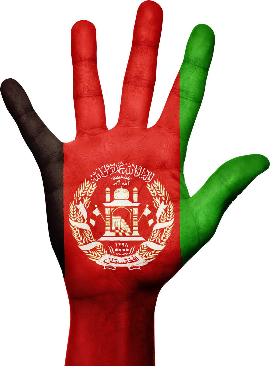 afghanistan hand flag free photo