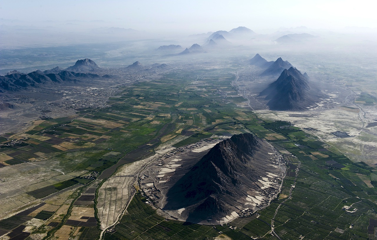 afghanistan landscape aerial view free photo