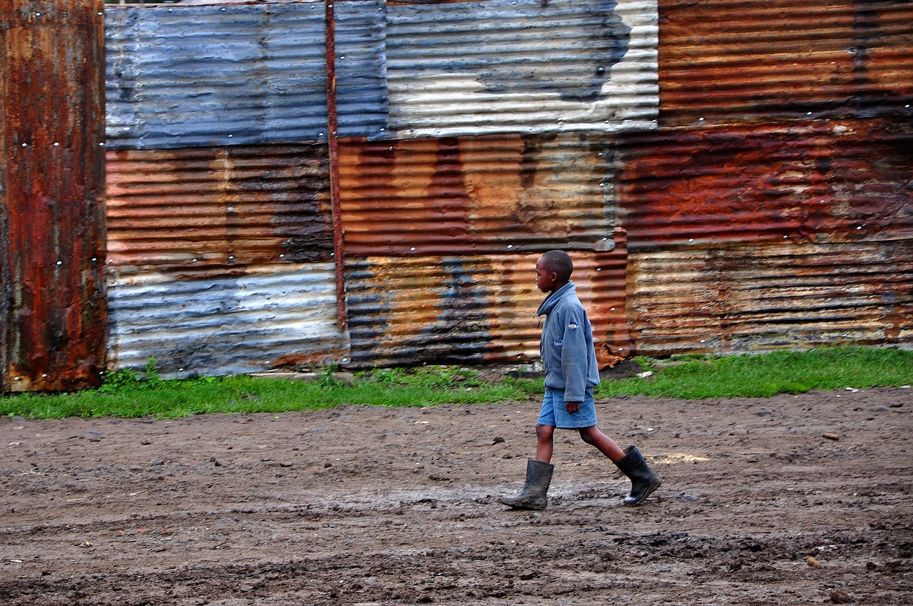 africa corrugated sheet child free photo