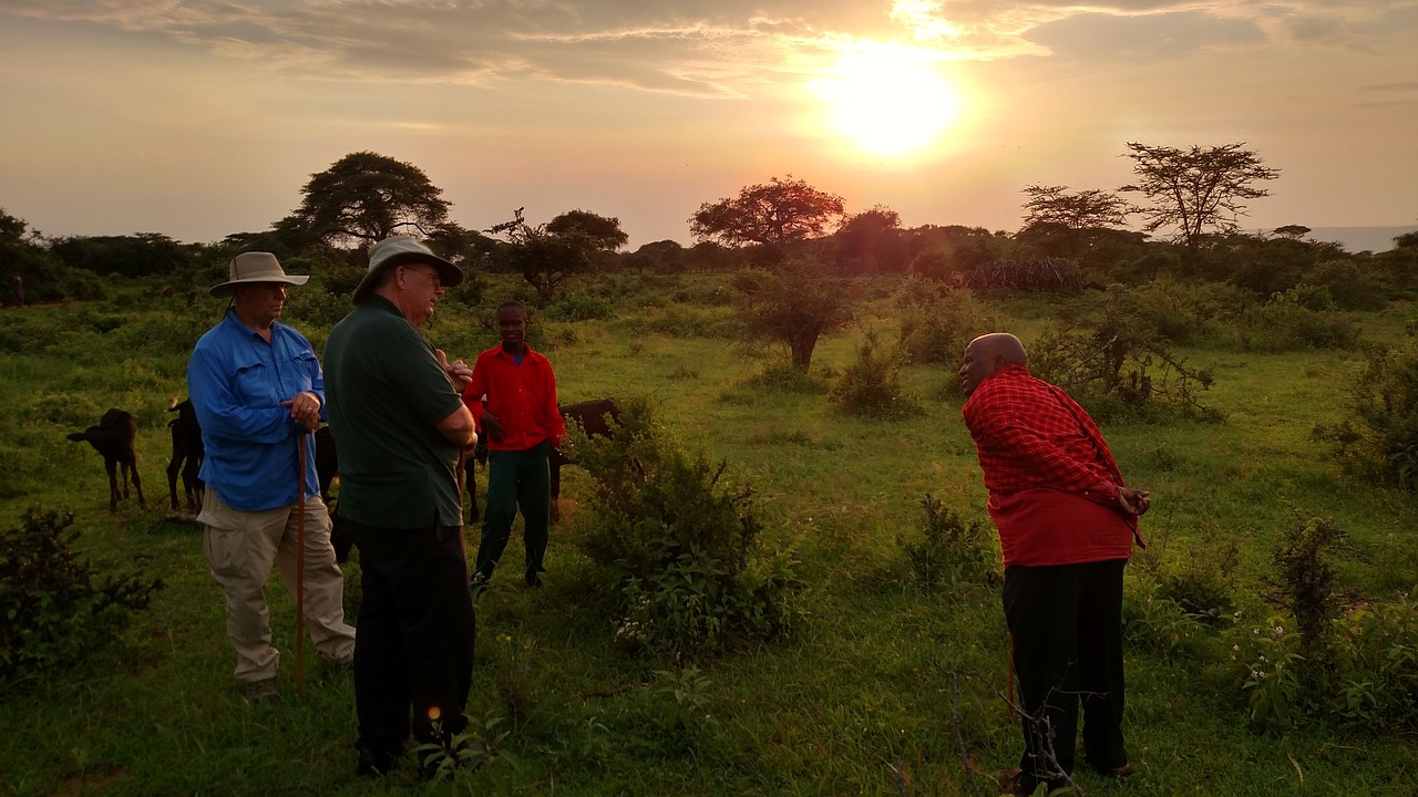 africa men sunset free photo