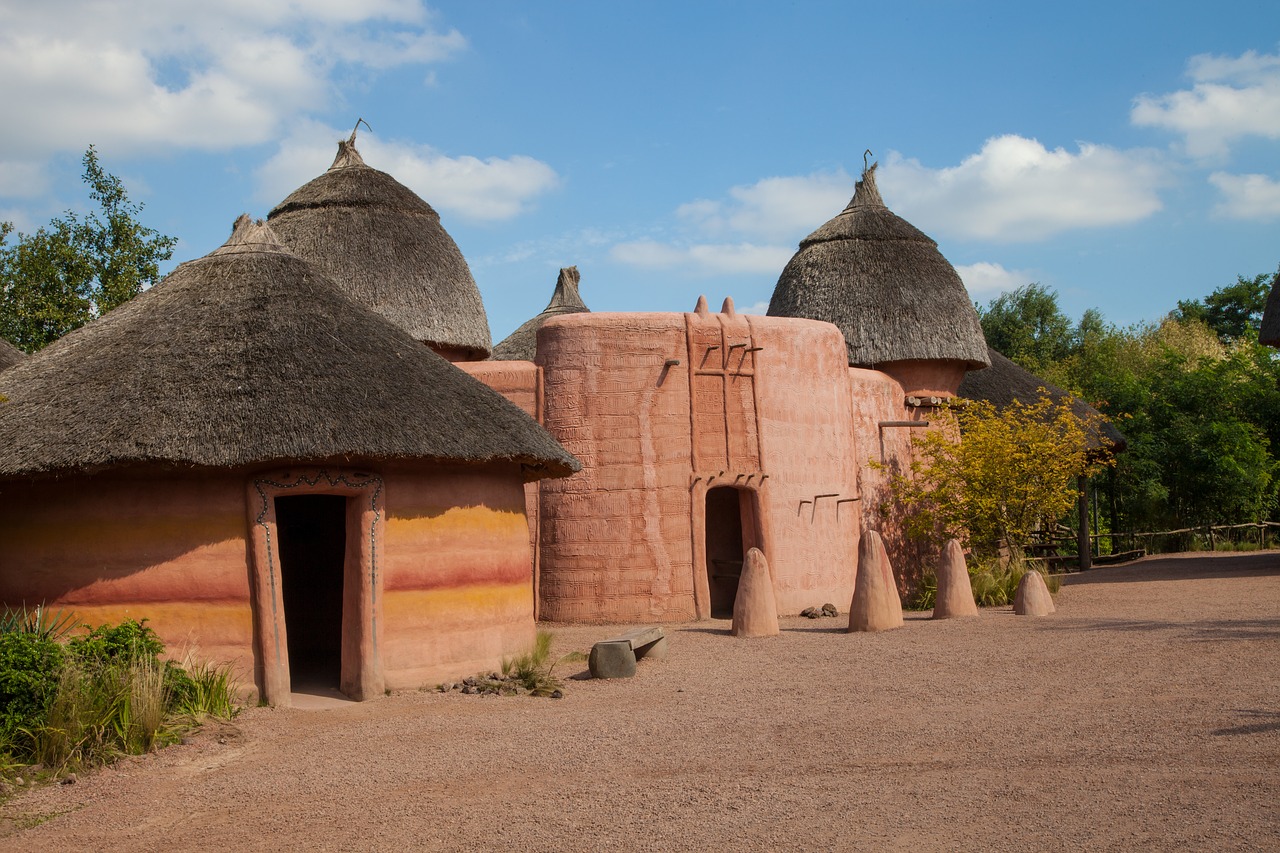 africa hut cabins free photo