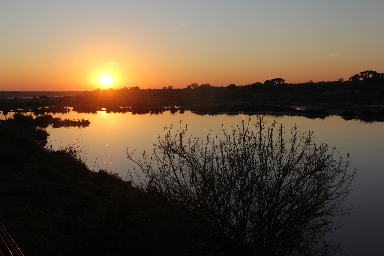 africa sunrise  sunrise  dam free photo