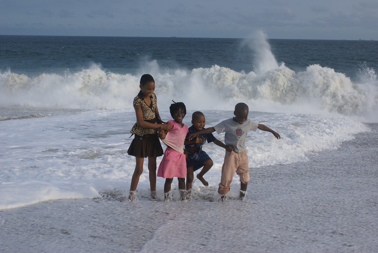 african children ocean free photo