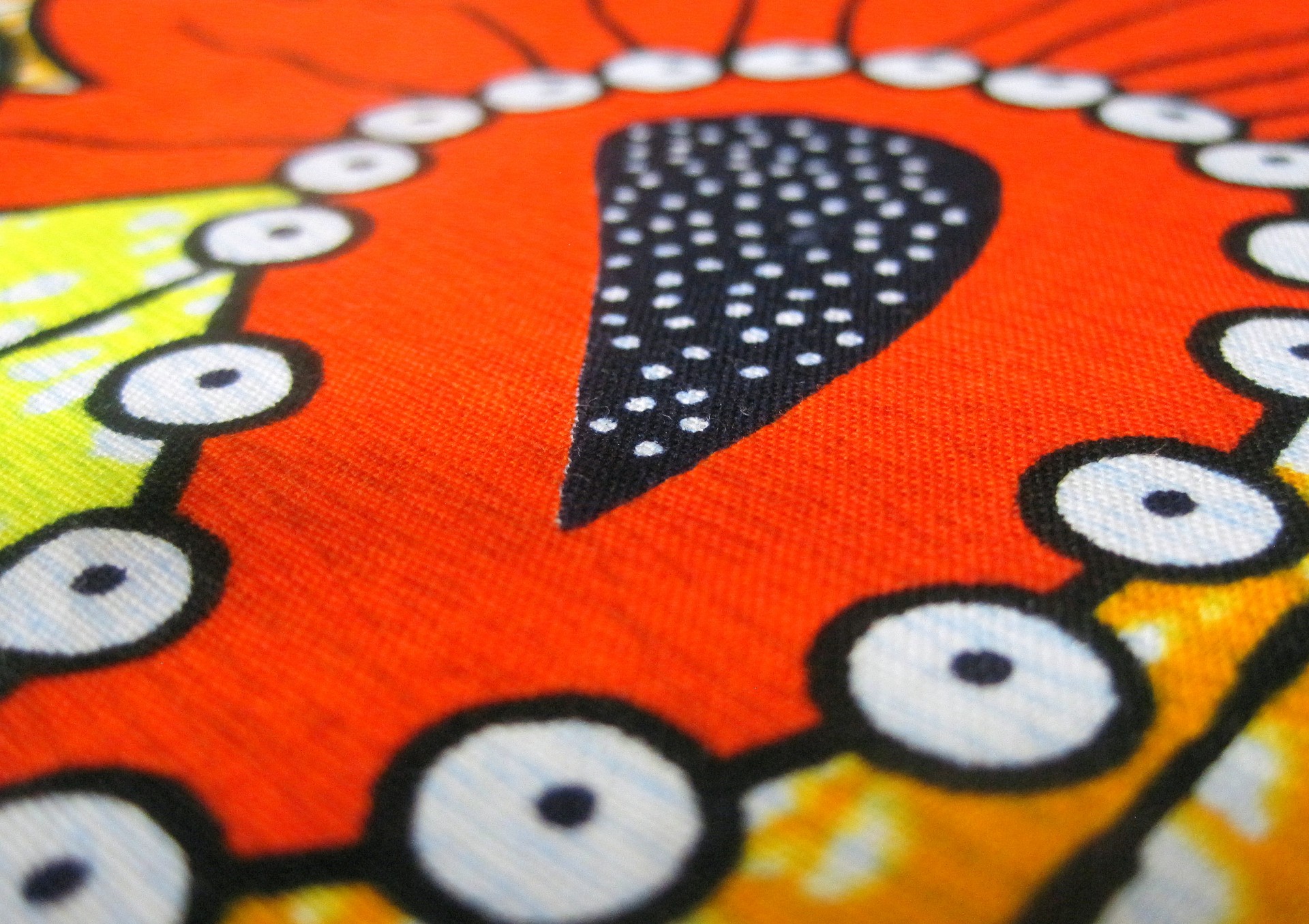 textile orange african free photo