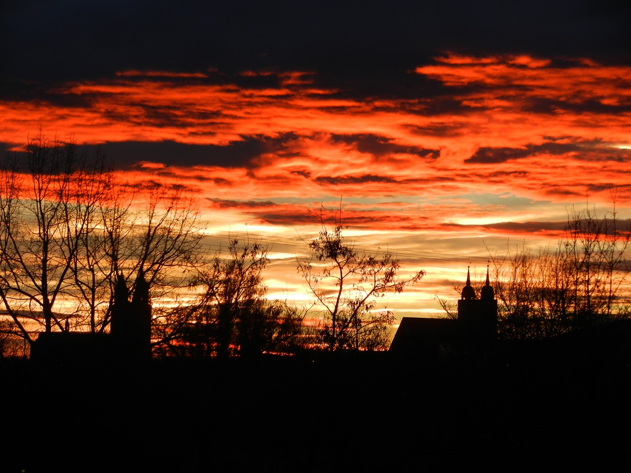 afterglow sky sunset free photo