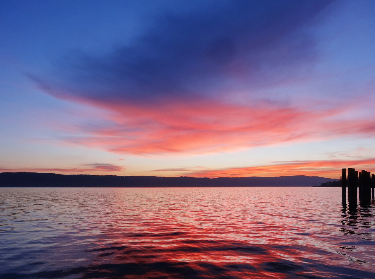 afterglow lake rest free photo