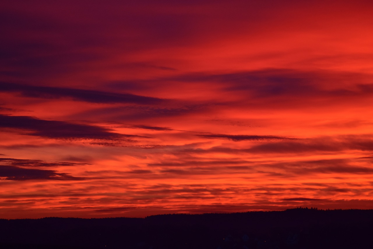 afterglow sunset evening sky free photo