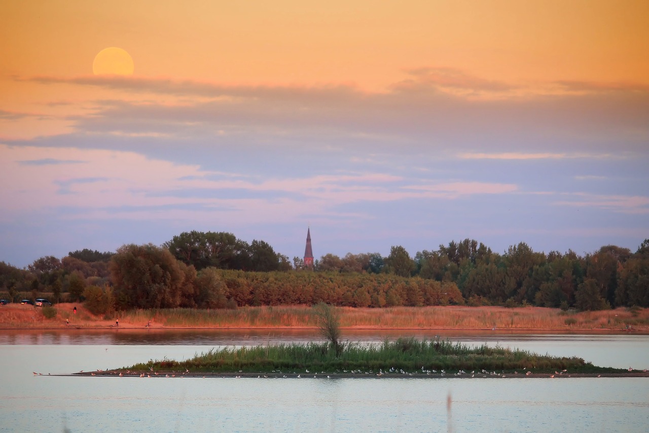 afterglow landscape moon free photo