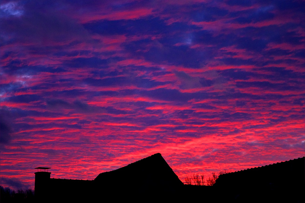 afterglow sunset evening sky free photo