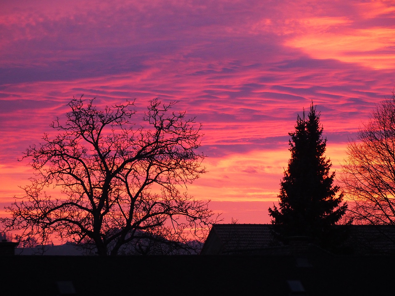 afterglow sky purple free photo