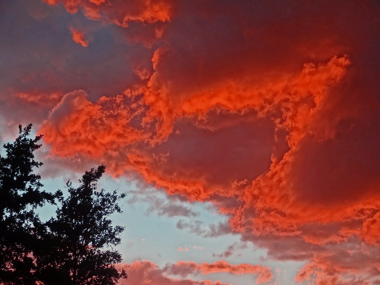 afterglow clouds sky free photo