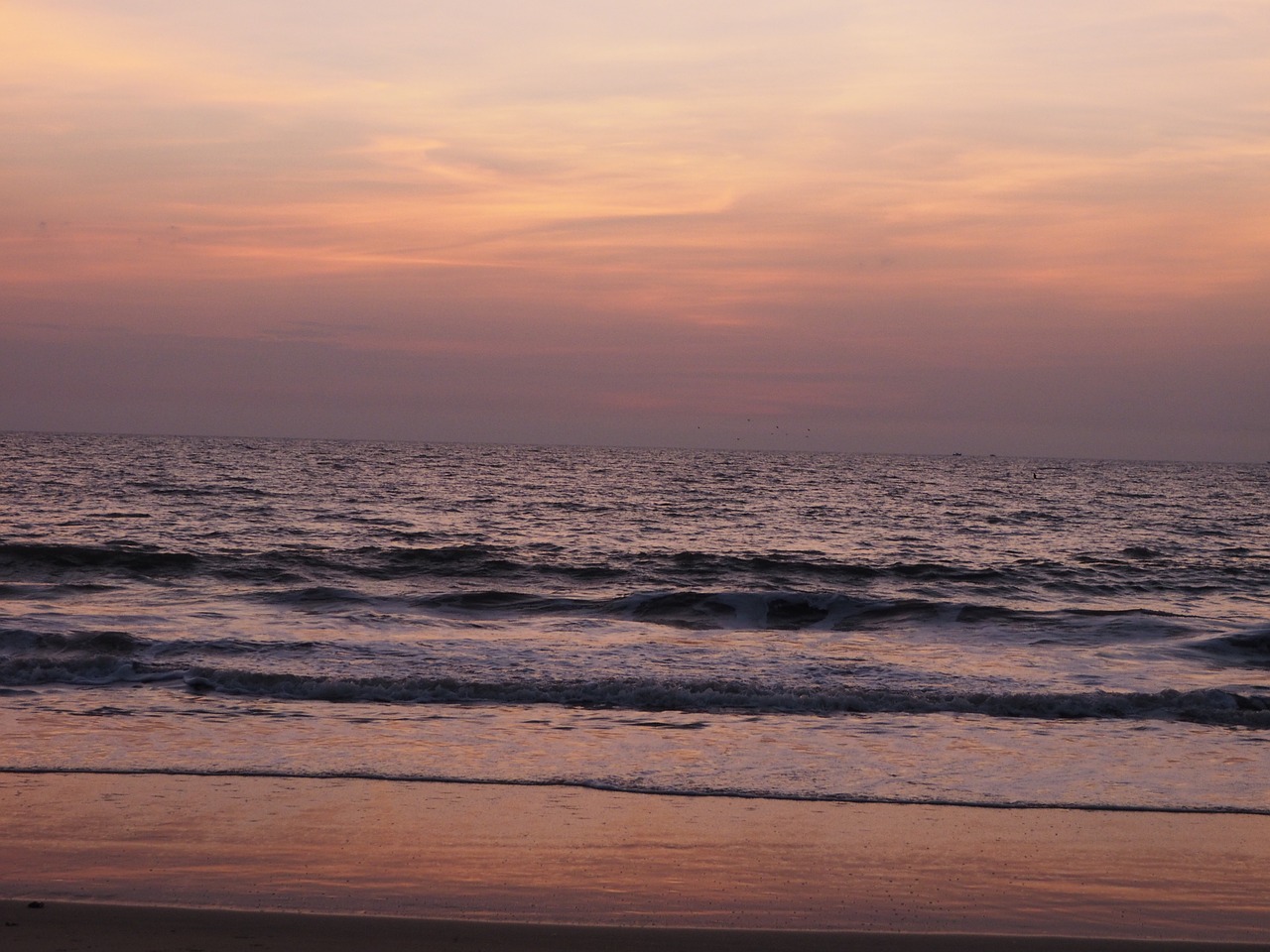afterglow sunset sea free photo