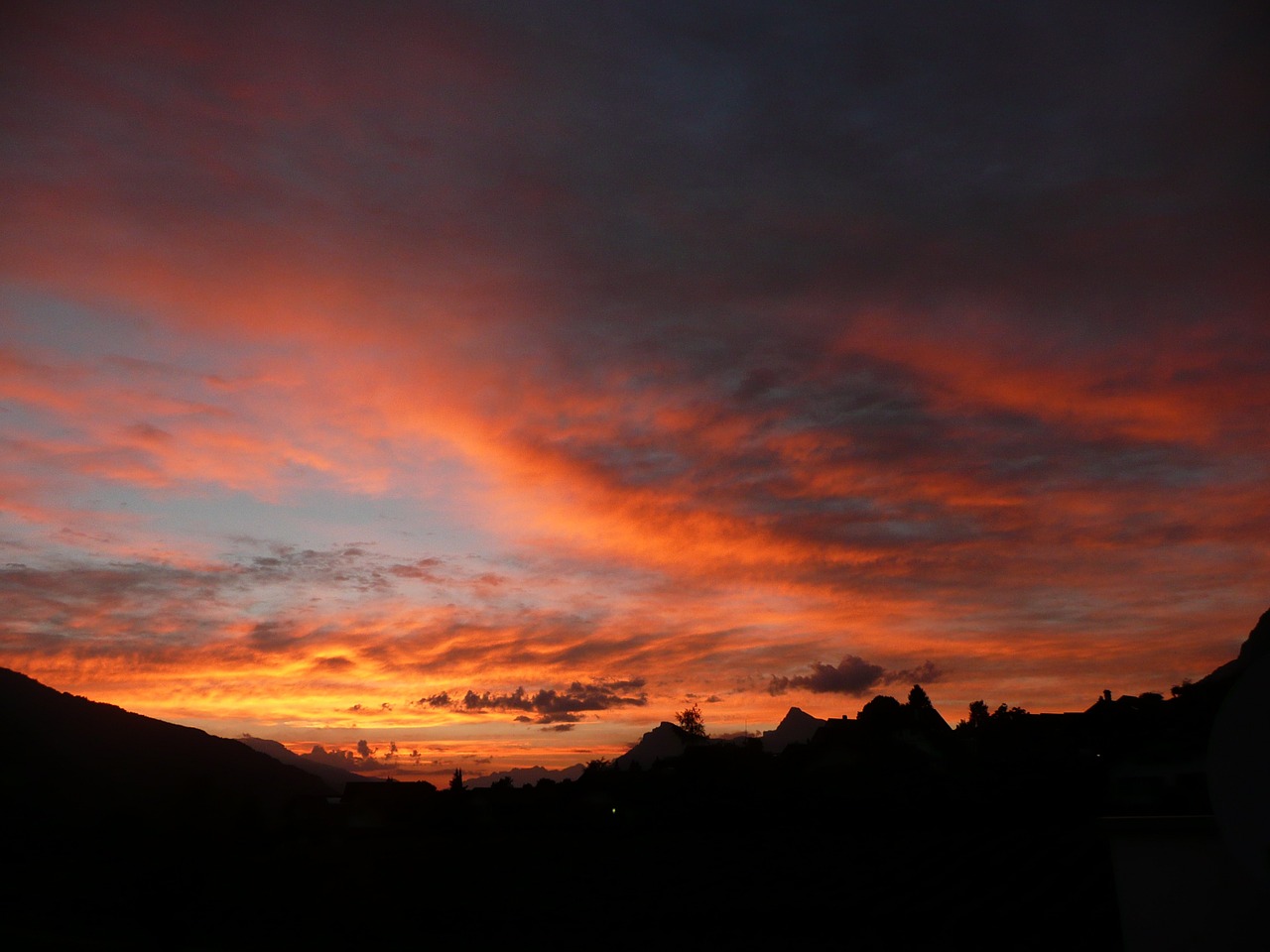 afterglow sunset evening sky free photo