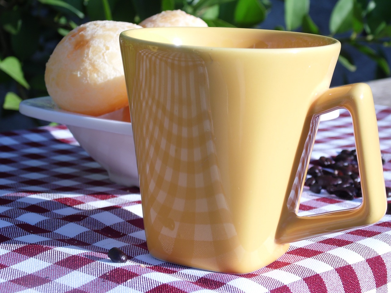 afternoon coffee  breakfast  cheese bread free photo