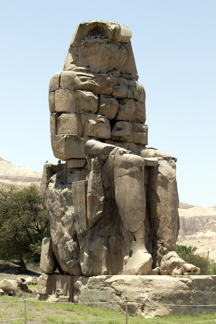 agamemnon colossi of memnon statue free photo