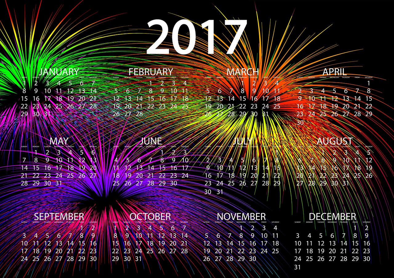 agenda calendar fireworks free photo