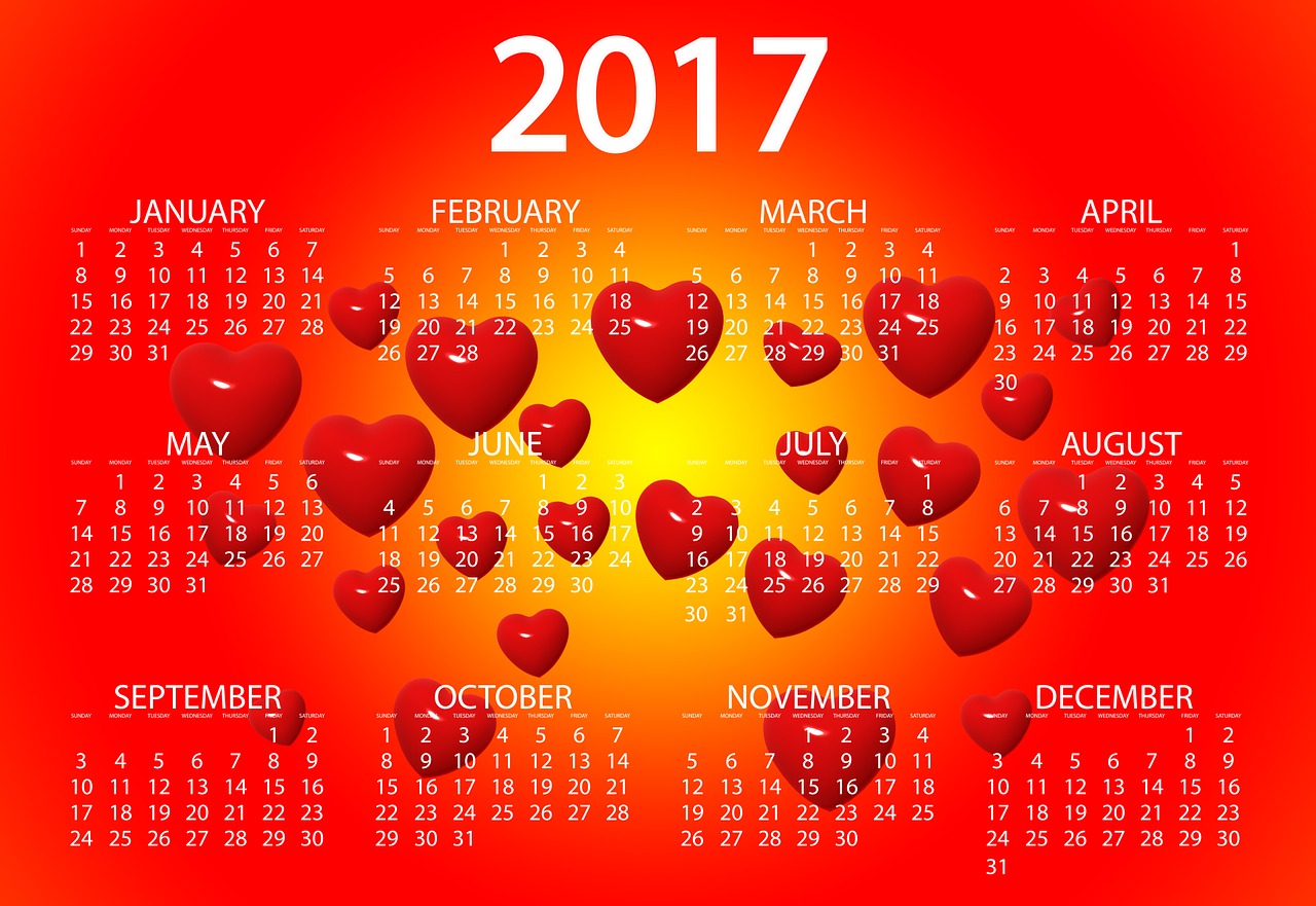 agenda calendar heart free photo