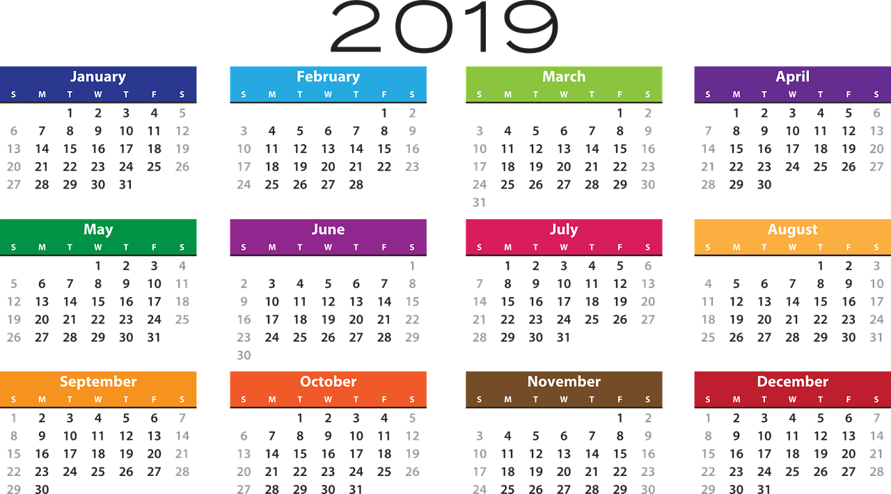 agenda  calendar  2019 free photo