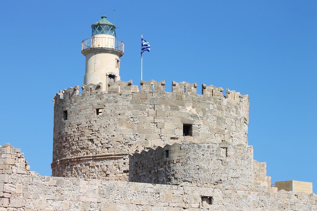 agios nikolaos castle mandraki port free photo