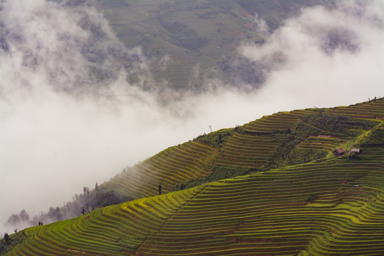 agriculture clouds cropland free photo