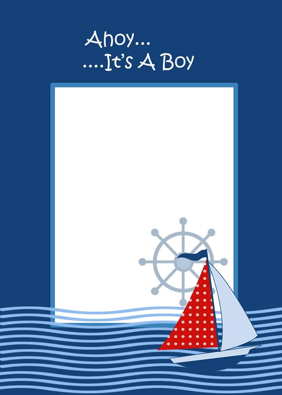 ahoy theme baby boy invite template free photo