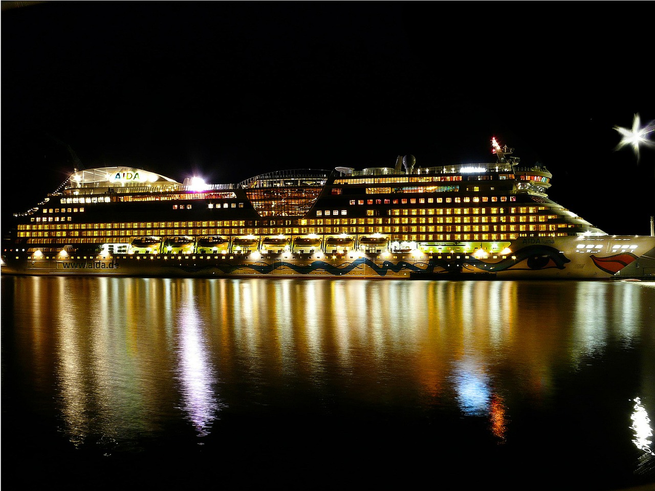 aida driving cruise ship sea free photo
