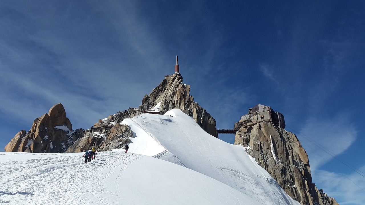 aiguille du midi chamonix mountain station free photo