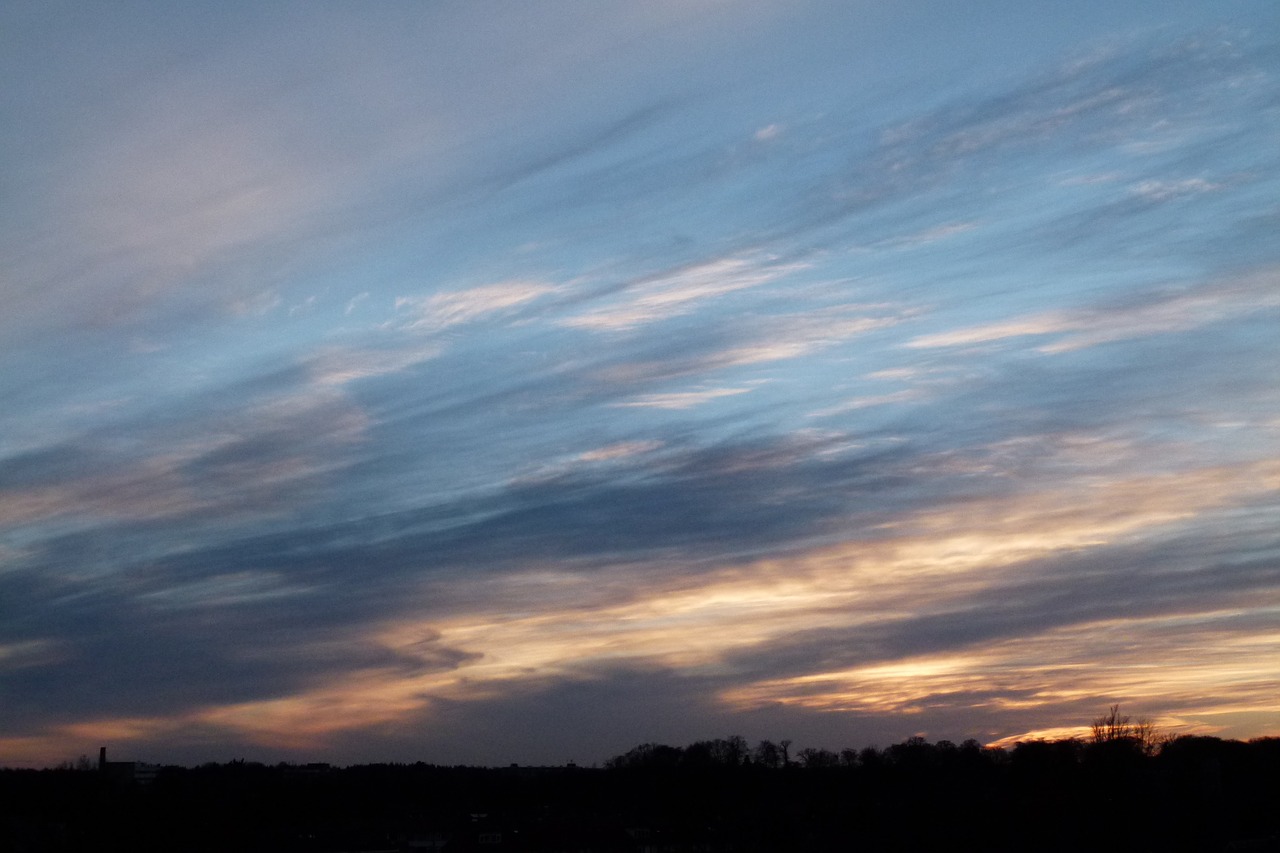 air clouds setting sun free photo