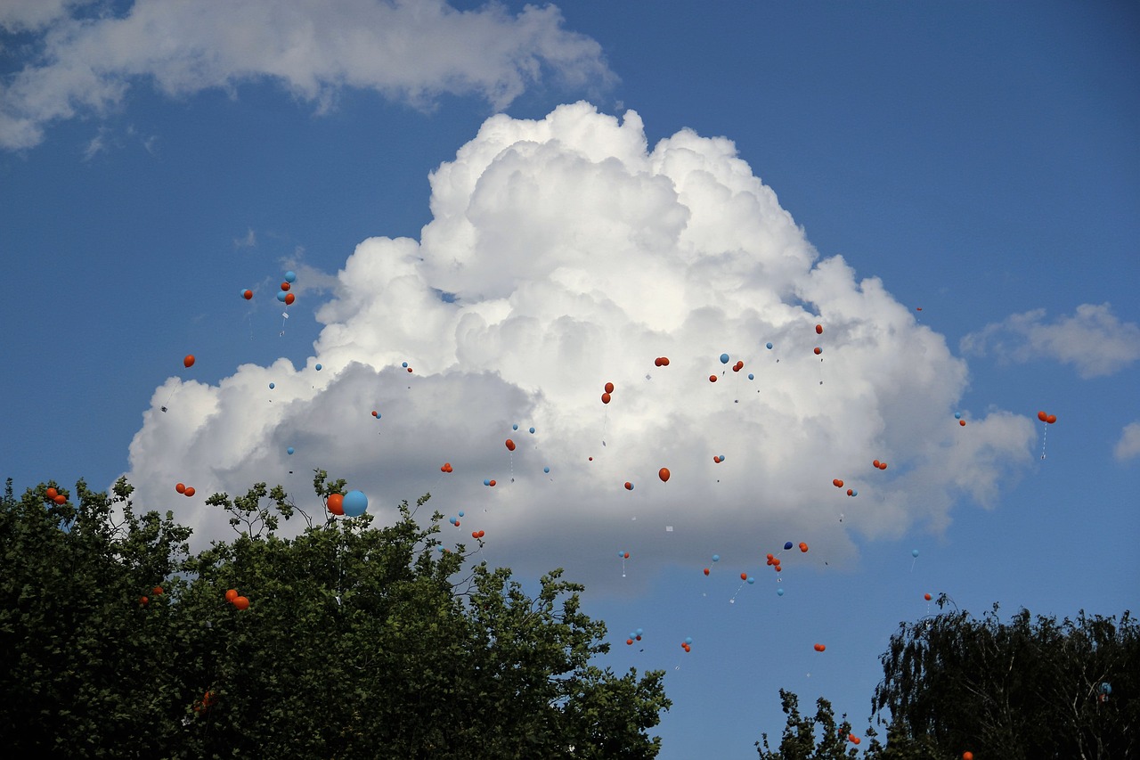air balloon competition thick cloud colorful balloons free photo