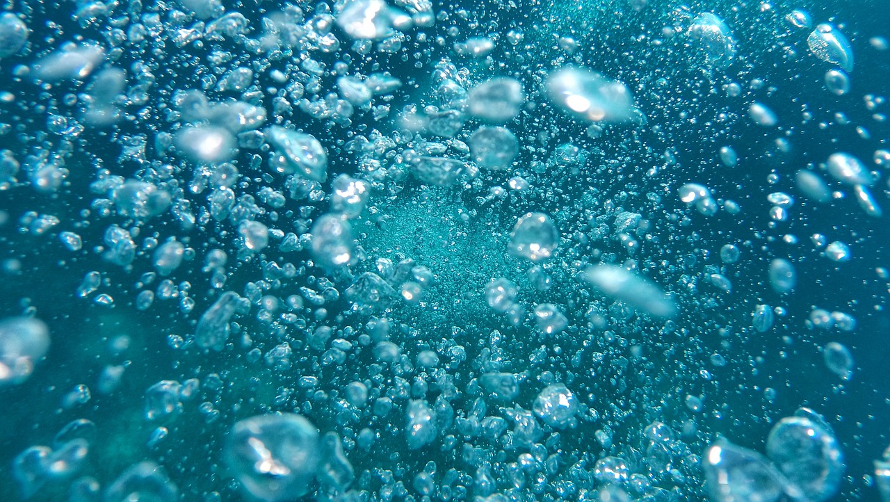 air bubbles sea water free photo