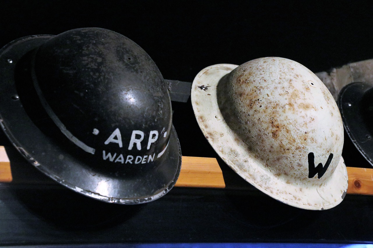 air raid helmets world war history free photo