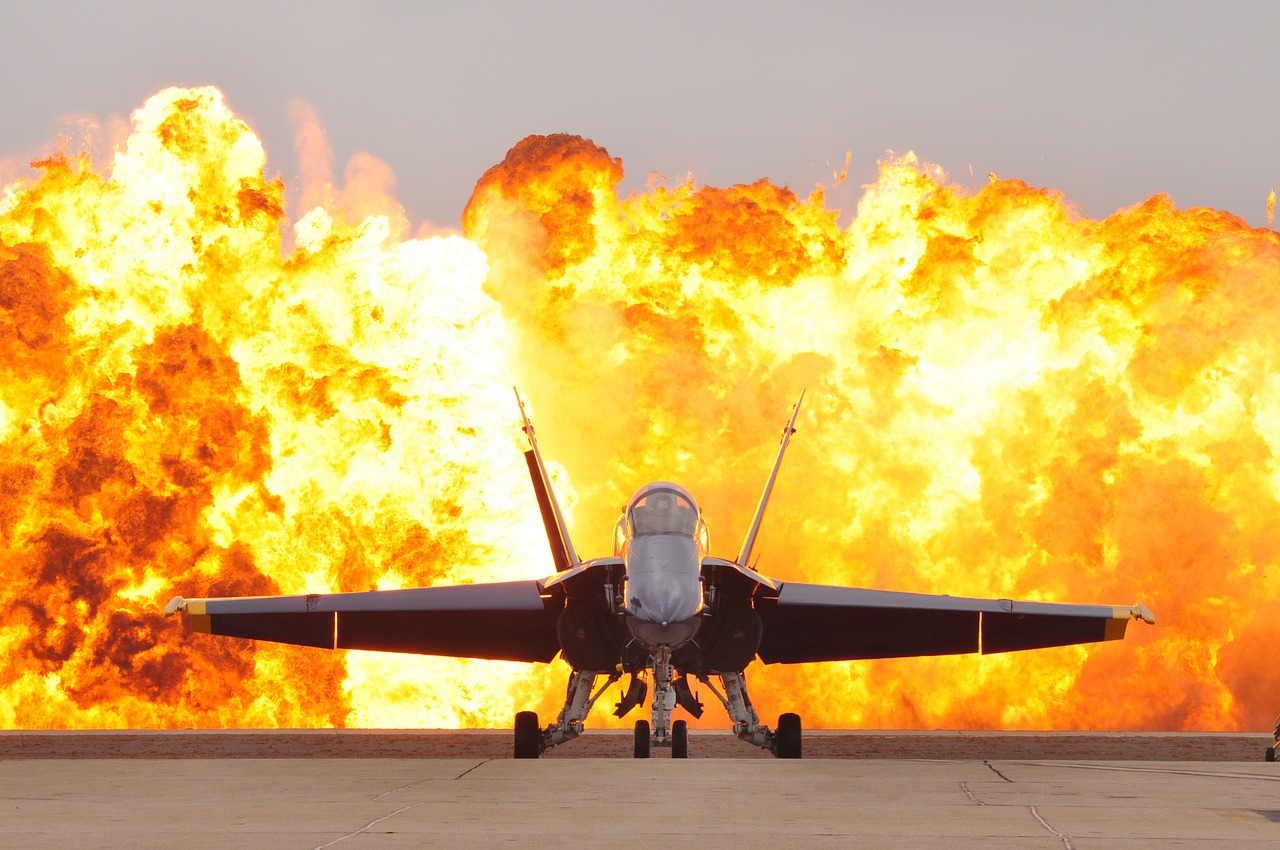 air show pyrotechnics military jet f-18 free photo